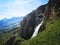 Waterfall in the mountains- Cervino Waterfall - Breuil-Cervinia, Italy