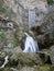 Waterfall at Mundo source in natural park los Calares del Mundo and la Sima, near Riopar. Castile La Mancha, Spain.