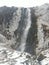 Waterfall near Seljalandsfoss waterfall in winter. Iceland