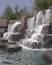 Waterfall over granite blocks
