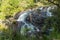 Waterfall Panoramic rocks Bakerâ€™s Falls in Horton Plains National Park Sri Lanka.