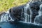 Waterfall Panoramic rocks Bakerâ€™s Falls in Horton Plains National Park Sri Lanka.