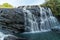 Waterfall Panoramic rocks Bakerâ€™s Falls in Horton Plains National Park Sri Lanka.