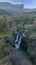 Waterfall of Penaladros in Cozuela aerial view, Burgos, Spain