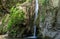 Waterfall in Petaloudes, the valley of butterflies on Greek island Rhodes