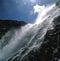 Waterfall plunging down rocks in the Austrian Alps.