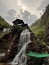 Waterfall during the rain in Kashmir, Pakistan