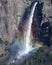 Waterfall with rainbow Yosemite park US