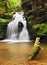 Waterfall in Resov in Moravia, Czech republic