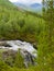 Waterfall on Risjok river in Khibiny Mountains, Kola Peninsula, Russia