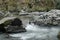 Waterfall on River Duddon between Birk`s Bridge and Seathwaite, Dunnerdale, Lake District, Cumbria