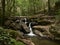 Waterfall of River LeÃ§a in the woods of Monte Cordova