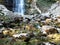 Waterfall, river and mossy stones. Martvili, Georgia