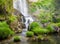 Waterfall and river in nature