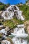 The waterfall of the river seen from below