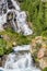 The waterfall of the river seen from below