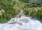 The waterfall of the river seen from below