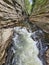 Waterfall between the rocks in Ausable Chasm Canyon