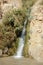 Waterfall in rocks of Ein Gedi Dead Sea