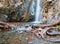 Waterfall at a rocky mountain slobe at Troodos Cyprus.