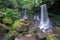 Waterfall scene at Rom Klao Pharadon Waterfalls in rainforest  Thailand