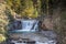 A waterfall in scenic Johnston Canyon, Banff National Park, Alberta, Canada