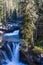 A waterfall in scenic Johnston Canyon, Banff National Park, Alberta, Canada