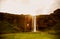 Waterfall Seljalandsfoss in Iceland. The Golden ring of Iceland