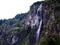 Waterfall Sidensackfall or Wasserfall Sidensackfall, Spritzbach stream in the Alpine Valley of Maderanertal