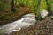 Waterfall in Spate at Holywell Dene