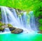 Waterfall spring natural landscape wallpaper