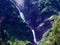 Waterfall Stauber or Wasserfall StÃ¤uber, Brunnibach stream in the Alpine Valley of Maderanertal