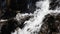 Waterfall stream of rapid water over rocky stones