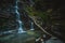 Waterfall  and swimming hole in mountain wilderness