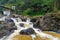 Waterfall Tien Sa falls in bridge Sapa Vietnam