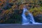 Waterfall and tree in autumn on the Urumea river, Navarra