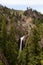 Waterfall and Trees in the American Landscape. Tower Fall in Yellowstone National Park