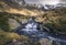 Waterfall at Tristaina Lakes in the Pyrenees, Andorra