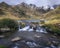 Waterfall at Tristaina Lakes in the Pyrenees, Andorra