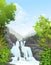 Waterfall in Tropical Forest