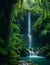 Waterfall tucked away within the dense foliage of the Amazon, emphasizing the hidden gems of this remarkable ecosystem. Generative