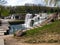 Waterfall in urban parkland. Minsk. Belarus.