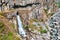 Waterfall at the Urubamba river near Machu Picchu in Peru