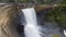 Waterfall on the wall of the dam