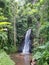 Waterfall at Water Gardens of Vaipahi, Tahiti, French Polynesia