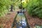 Waterfall. Waterfall in a park in Madrid. Artificial Mountain of Buen Retiro, called Mountain of the Cats.