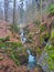 Waterfall Wilczki in the mountains - in Poland near Mount Sneznik