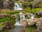 Waterfalls below Dynjandifoss in the Westfjords, Iceland