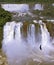 Waterfalls and birds