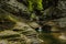 Waterfalls at the Bottom of a Deep Gorge